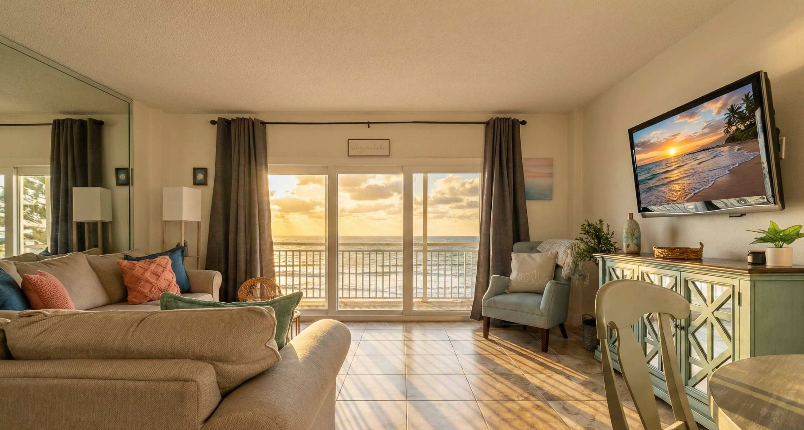 Smart-tv, bordtennisbord, bøger