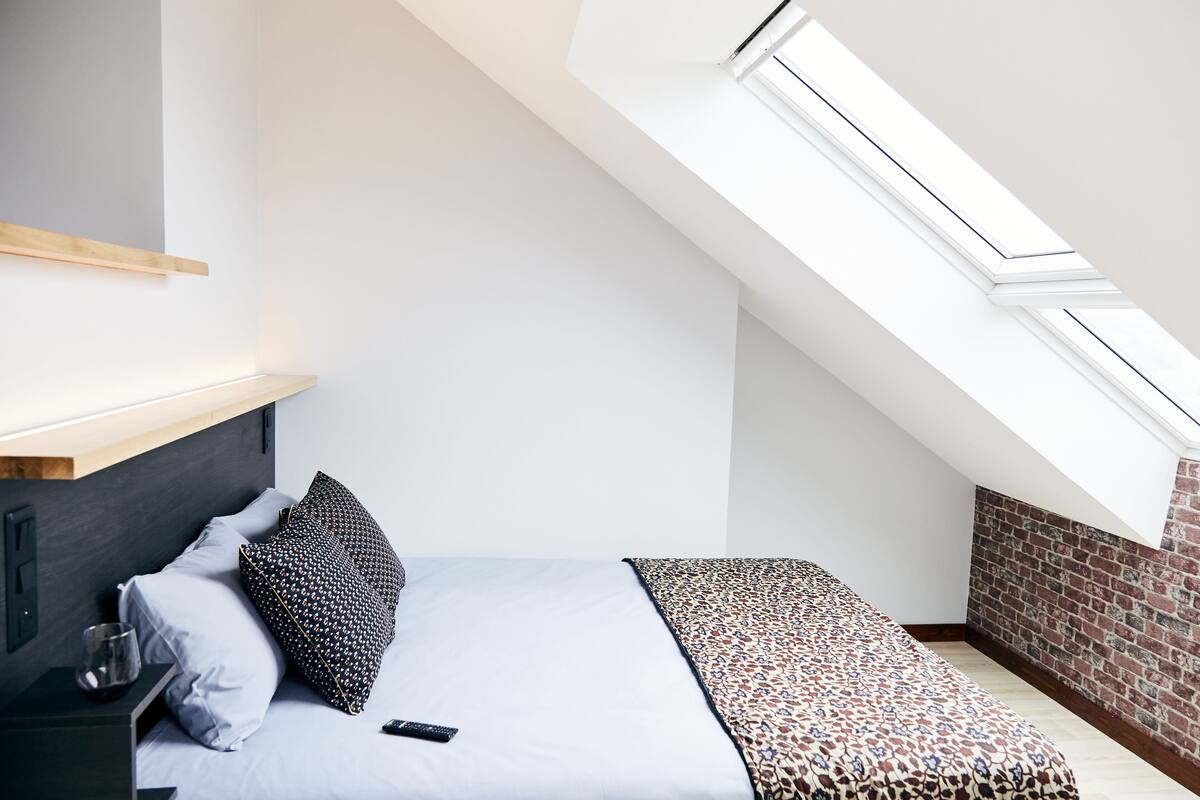 Loftsrom – comfort | Blendingsgardiner, lydisolert, wi-fi (inkludert) og sengetøy