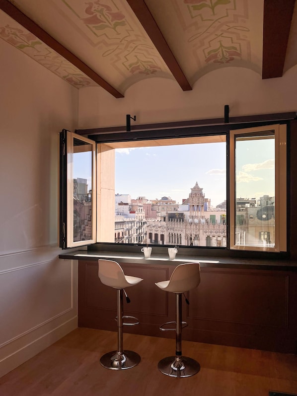 Vue sur la ville depuis l’hébergement