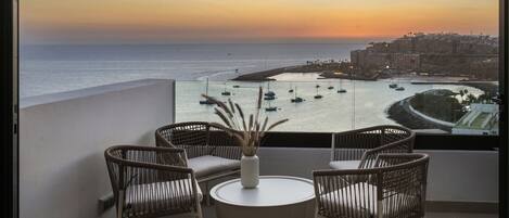 Apartamento estándar, 1 habitación, patio, vistas al mar | Terraza o patio