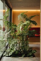 供应早餐、午餐和晚餐，意大利菜，花园景观