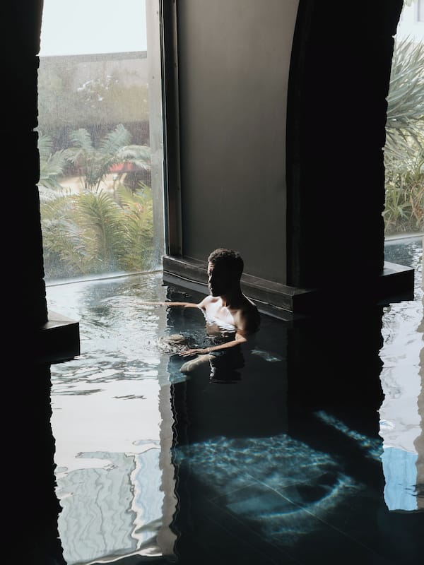 Indoor pool, open 9:00 AM to 9:00 PM, sun loungers