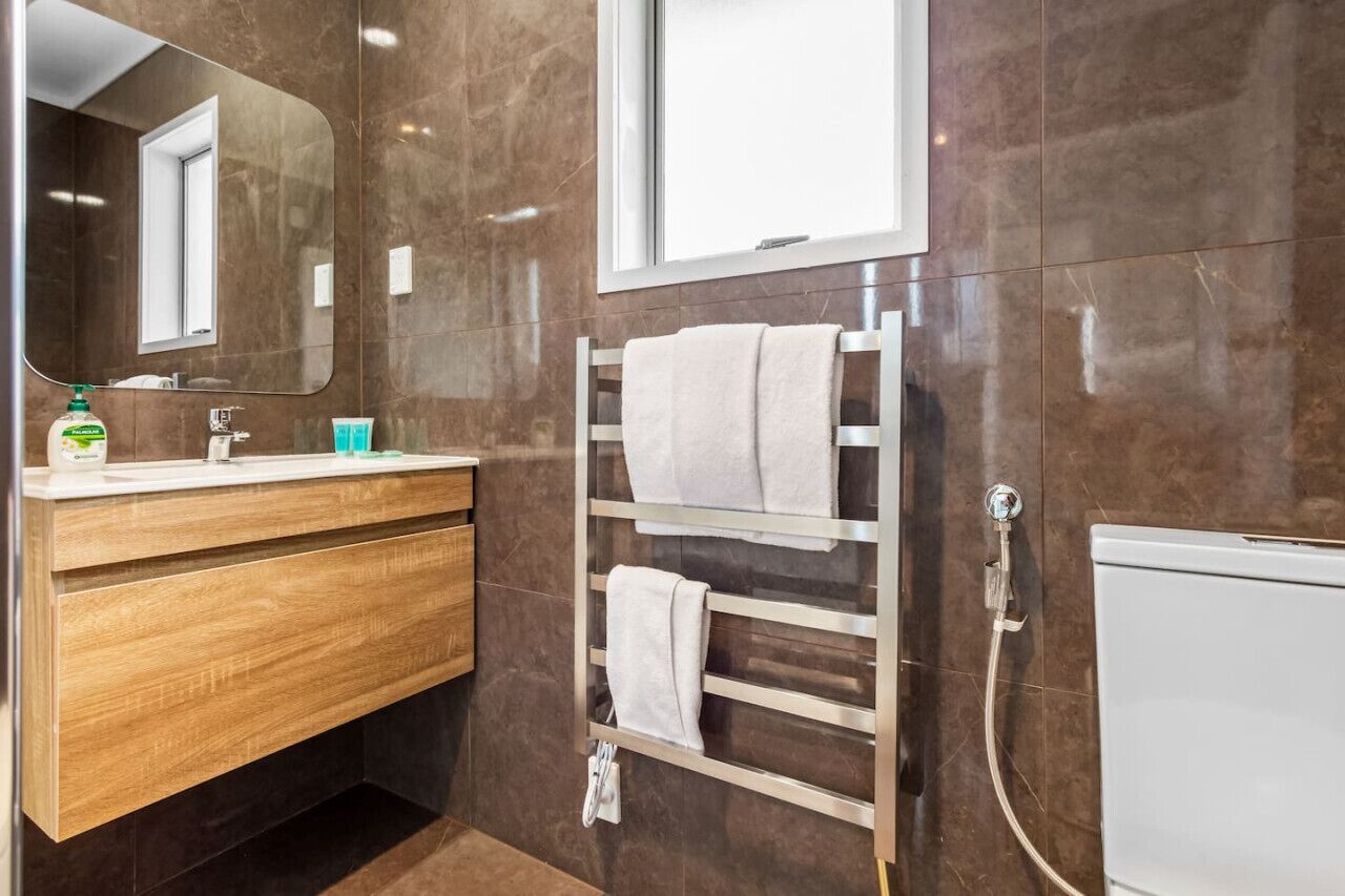 Hair dryer, towels