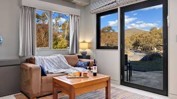 Een televisie en een open haard