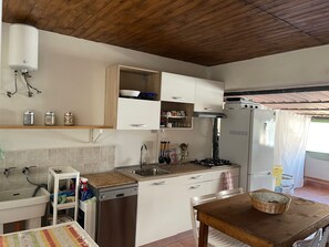 Fridge, oven, stovetop, dishwasher