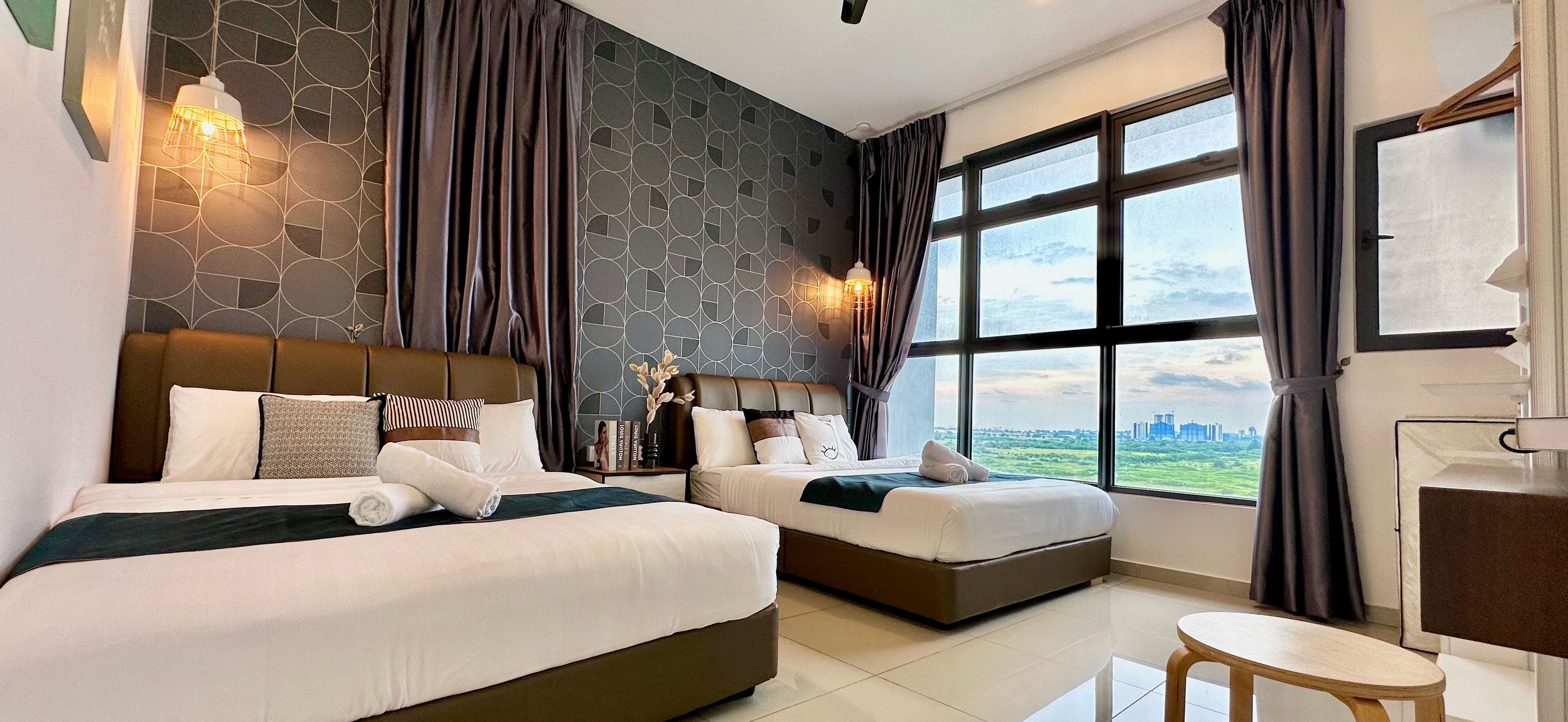 Individually decorated, individually furnished, iron/ironing board