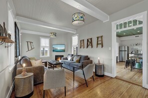 House, Multiple Beds, Hot Tub | Living area | TV, fireplace - Behrends Family Homestead (Harper)