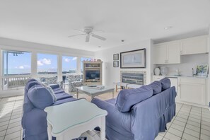 TV, fireplace - 5BR - Ocean Front - Pool Table! (Emerald Isle)