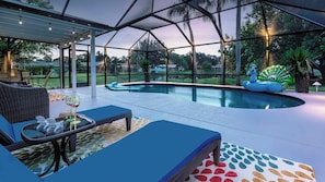 Outdoor pool, a heated pool