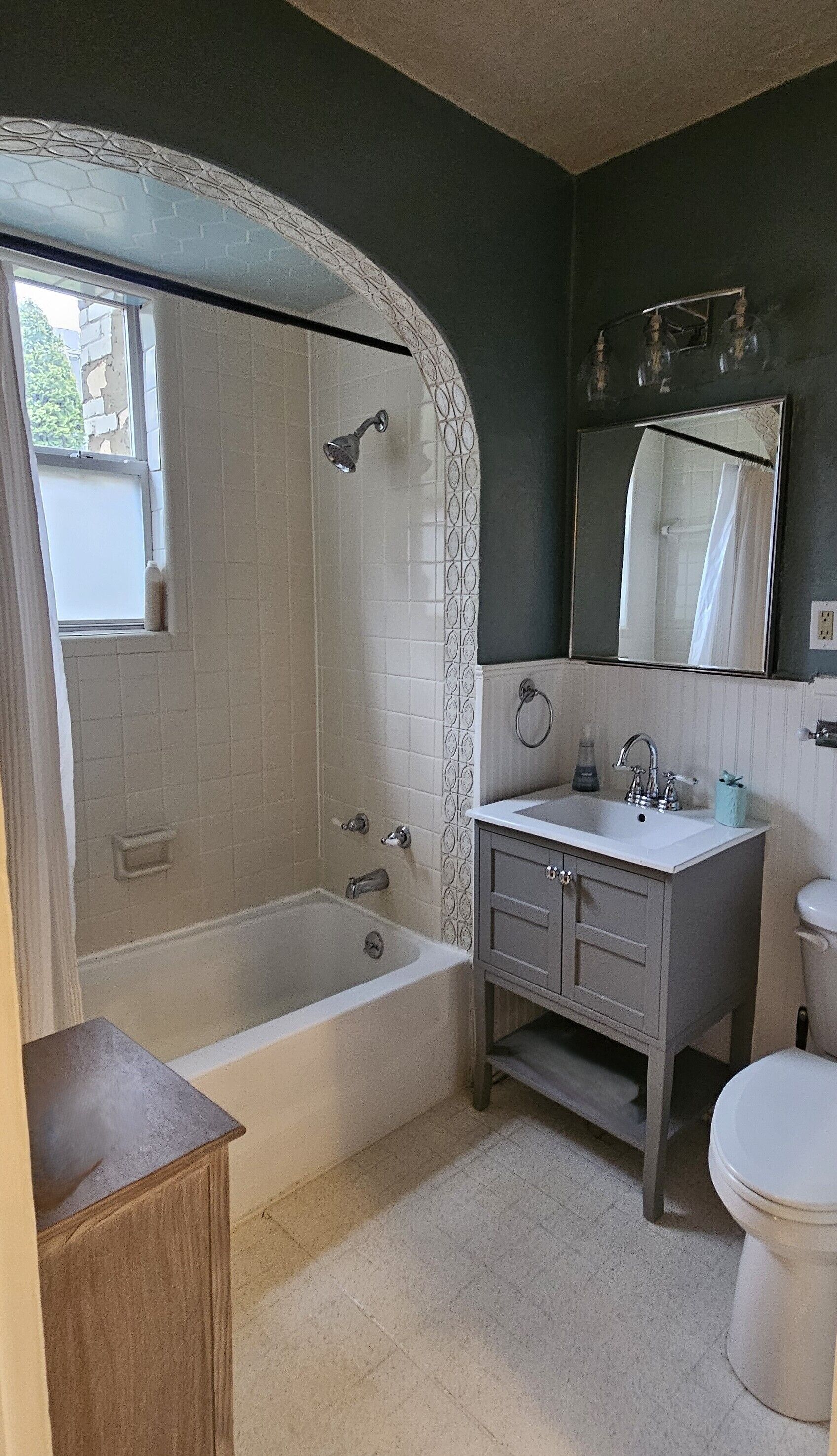 Eco-friendly toiletries, hair dryer, towels, toilet paper