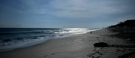 Beach nearby, sun loungers