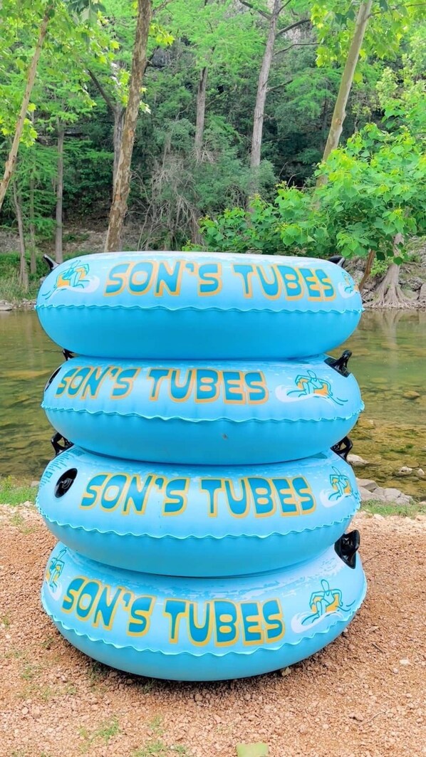 Relax by the water with a fun inflatable tube.