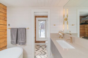Shower, hair dryer, towels, toilet paper - Rated CB's Best Designer Luxury Home in Town! 1Block Free Shuttle! 2Fireplaces! (Crested Butte)