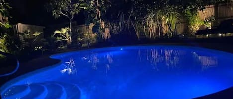 Piscine extérieure, piscine chauffée