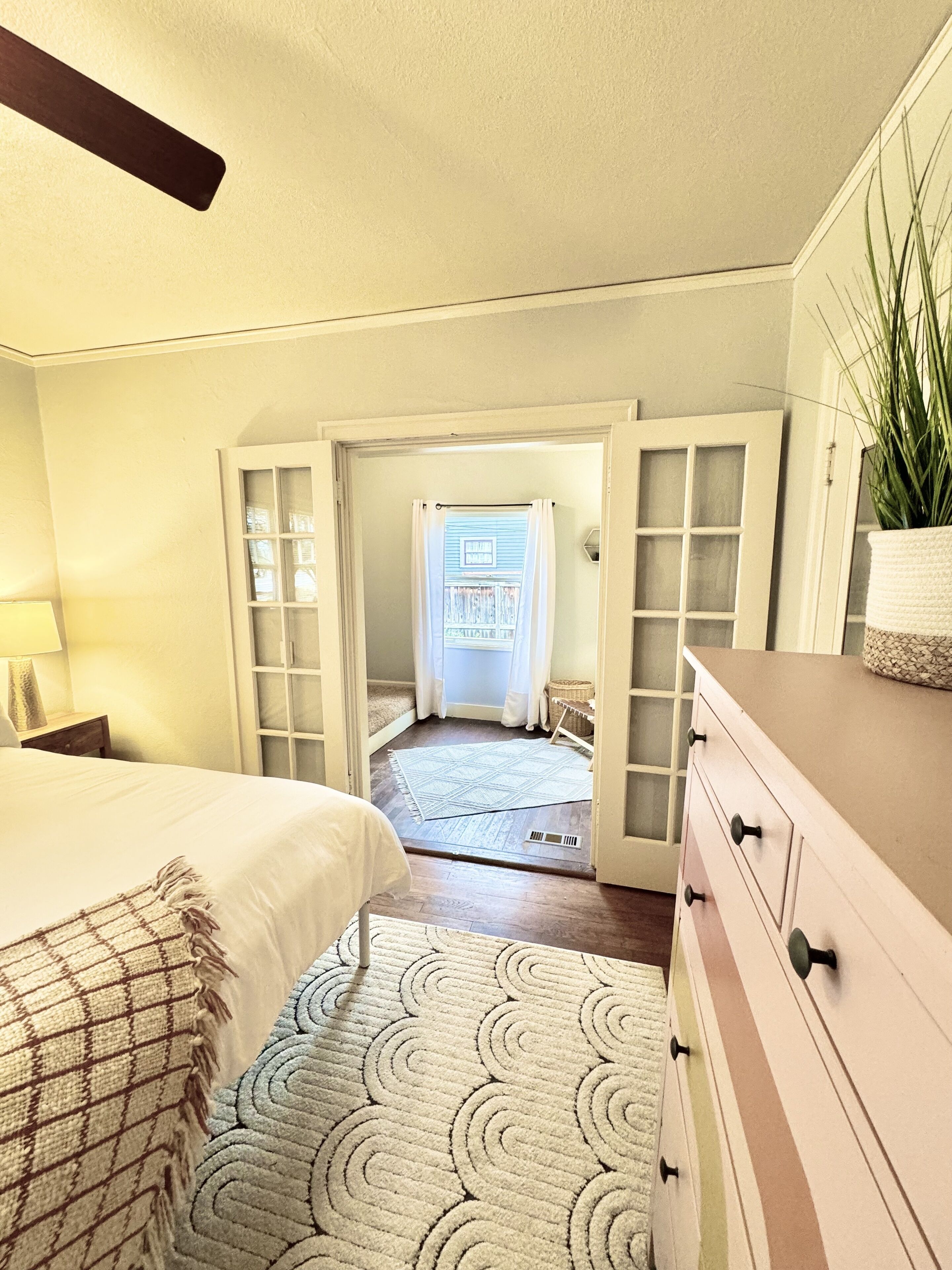 2 bedrooms, iron/ironing board, travel crib, WiFi