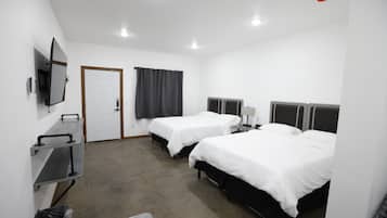 Basic Double Room, 2 Queen Beds | Premium bedding, individually furnished, laptop workspace, free WiFi