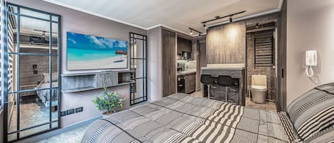 1 habitación, tabla de planchar con plancha y wifi