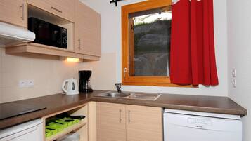 Fridge, microwave, stovetop, dishwasher