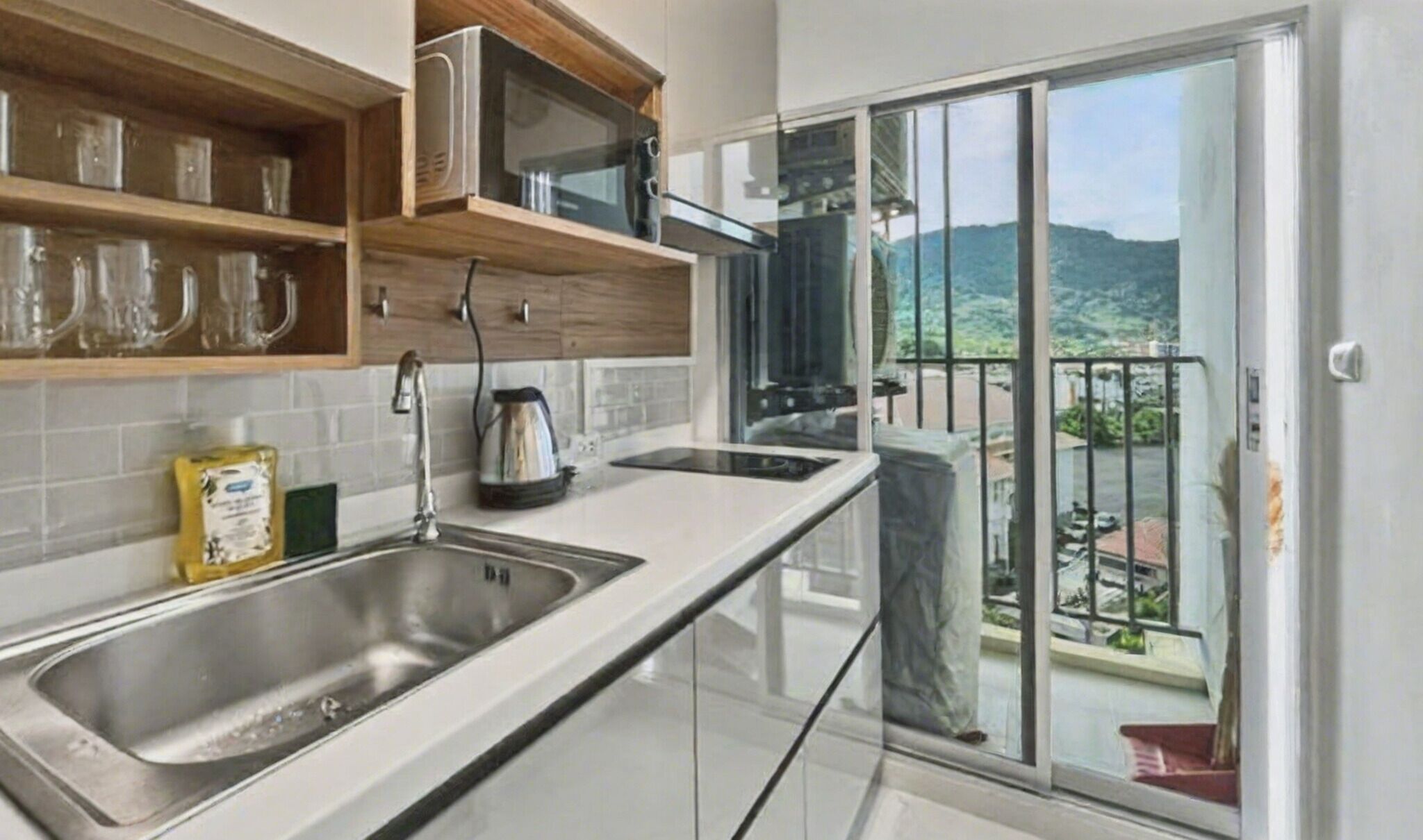 Apartment, 1 Bedroom, Accessible, Balcony | Private kitchen