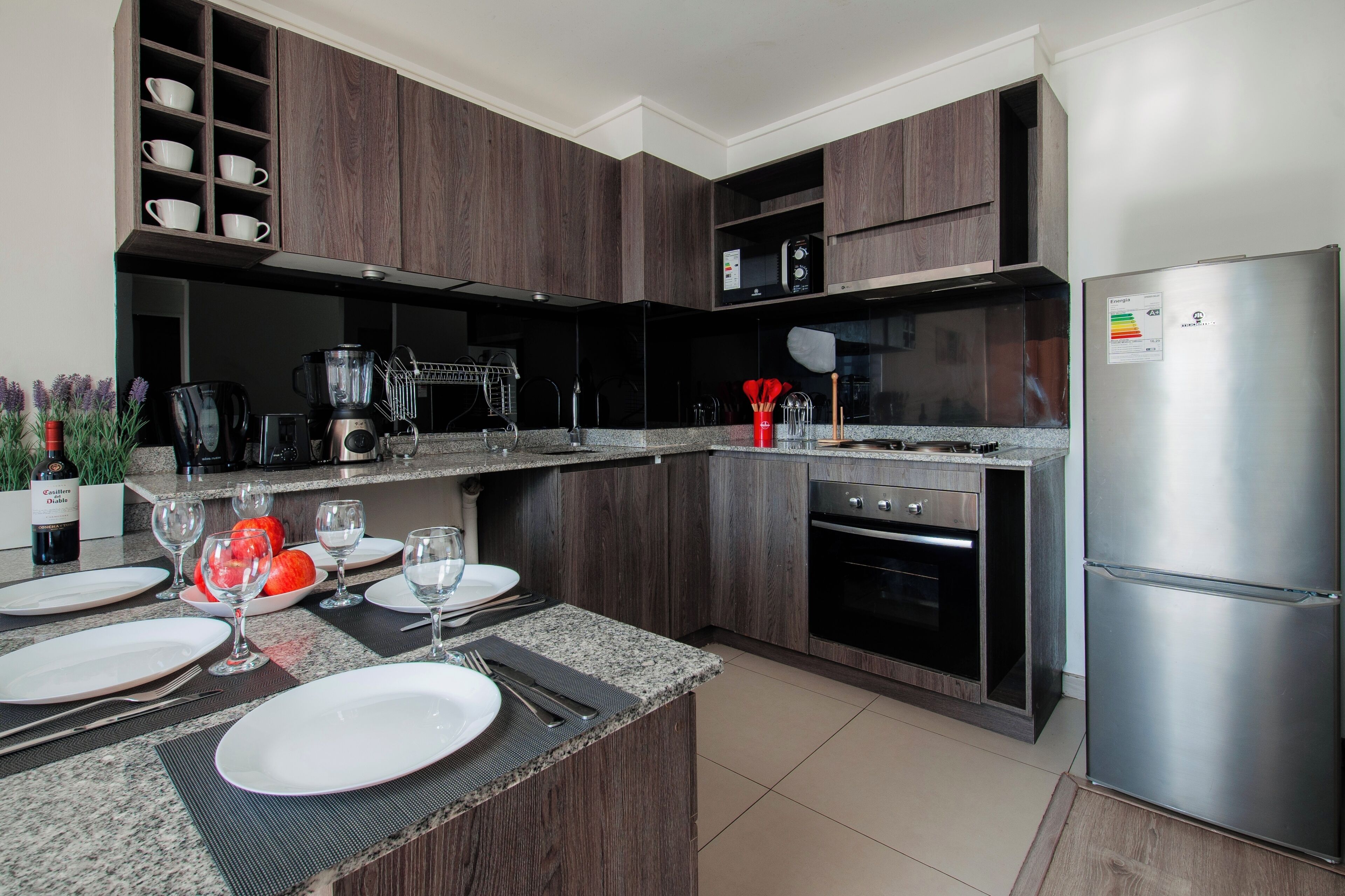 Apartamento executivo | Cozinha privada | Geladeira