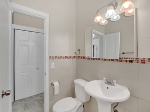 Shower, towels, soap, shampoo
