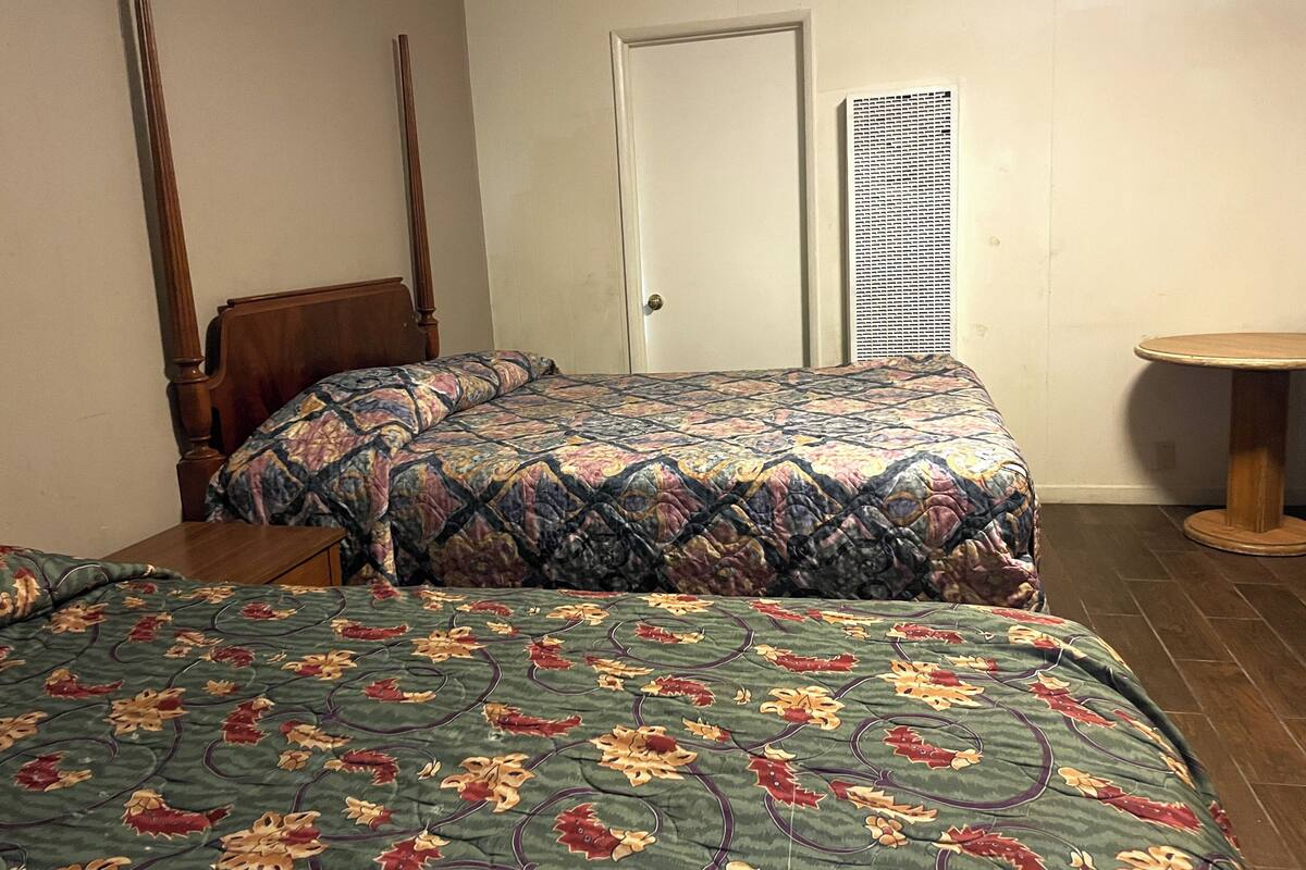 Desk, bed sheets