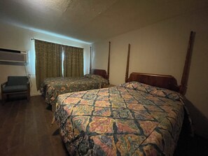 Desk, bed sheets - Oak Motel Modesto CA (Modesto)