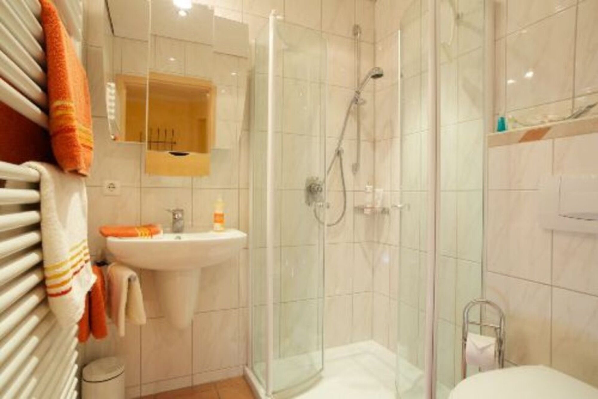 Dusche, Haartrockner, Handtücher