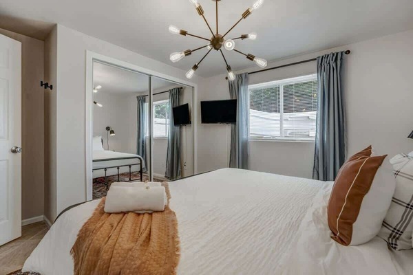 2 bedrooms, iron/ironing board, travel crib, WiFi