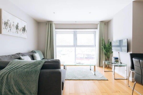 Basic Apartment, 1 Double Bed | Living area | TV - Contemporary 1BD Flat - Bristol City Centre! (Bristol)