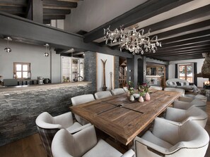 Dining - Luxury chalet with spa, pool, and slope views in Courchevel 1550 (Courchevel 1550)