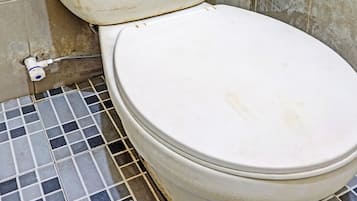 Habitación estándar doble | Baño | Ducha y toallas