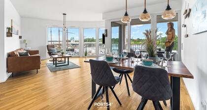 Brückenblick - außergewöhnlicher Hafenblick, Balkon, 2 Schlafzimmer