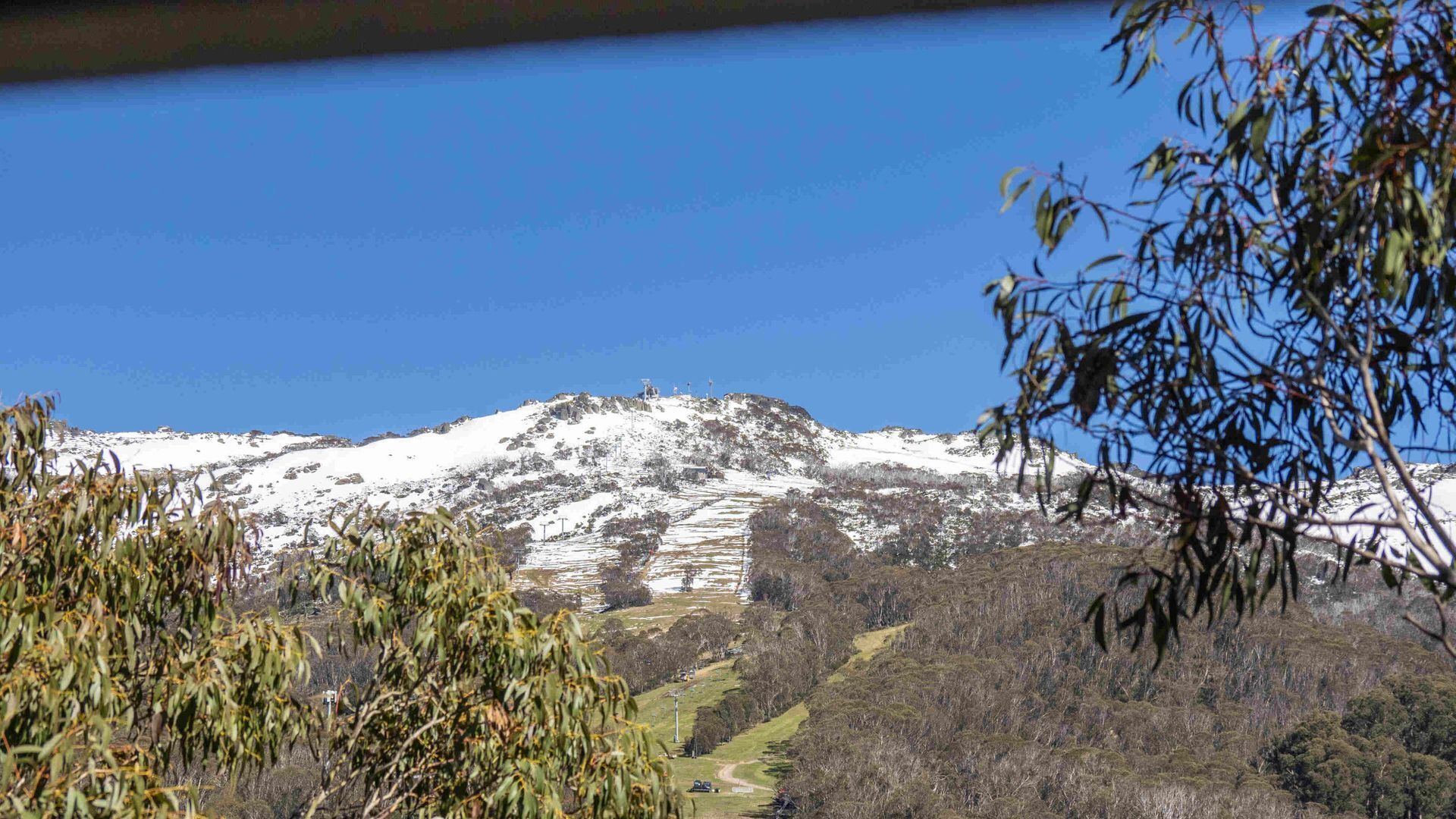 A mountain with a clear sky.