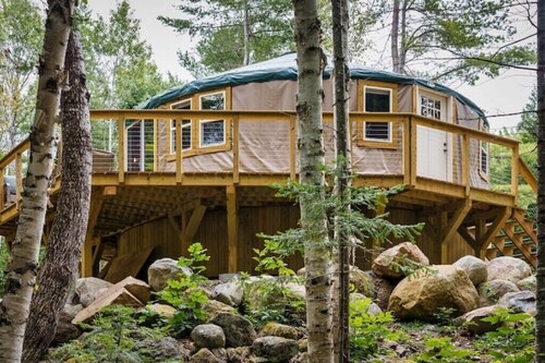 New YURT on the bank of the Penobscot river.  Near Baxter & National monument