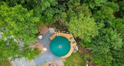 New YURT on the bank of the Penobscot river. Near Baxter & National monument