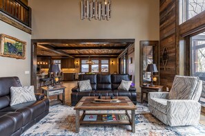 TV, fireplace, video games, foosball