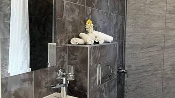 Dusche, Haartrockner, Handtücher