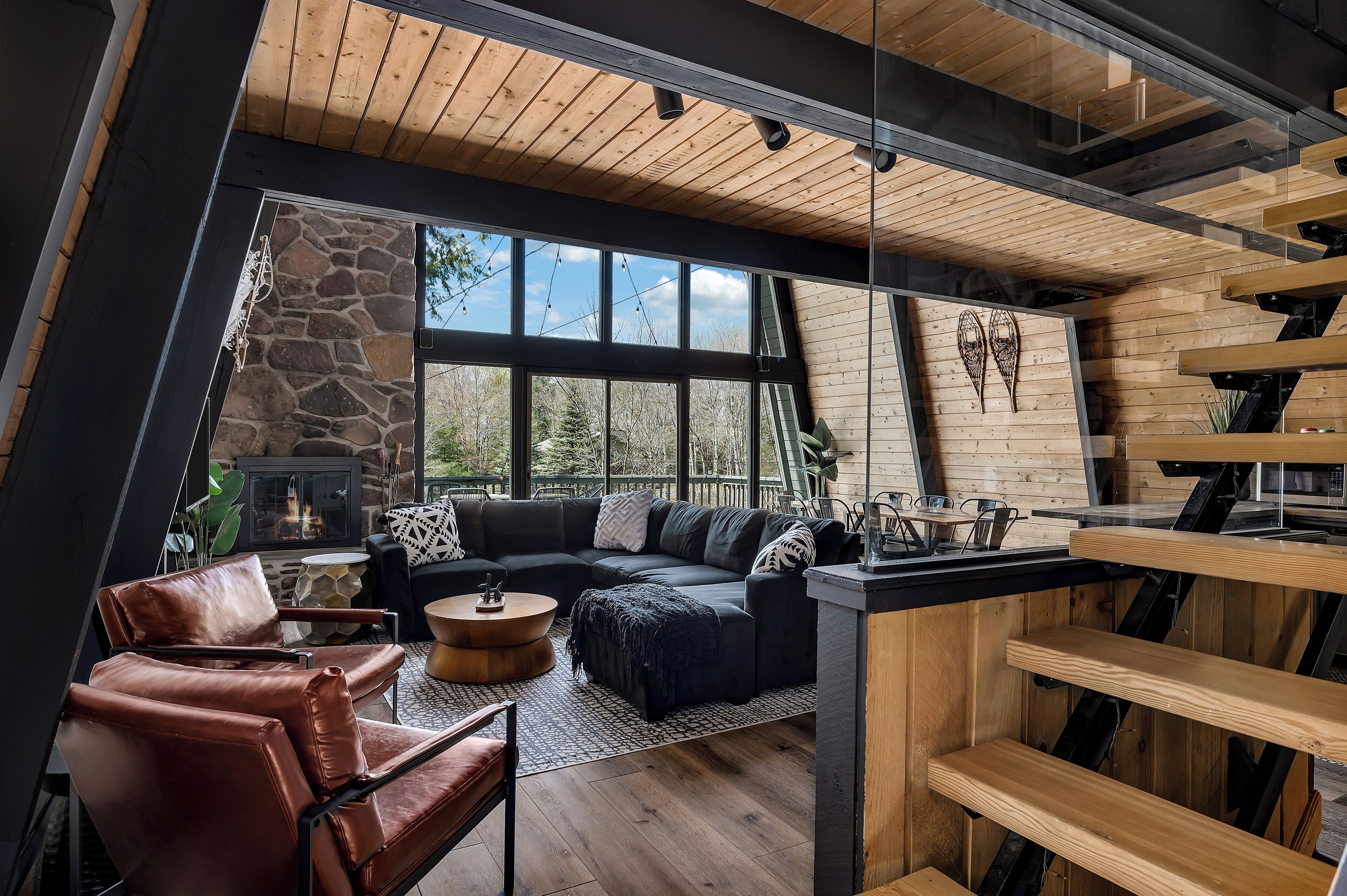 Smart TV, fireplace, foosball, offices