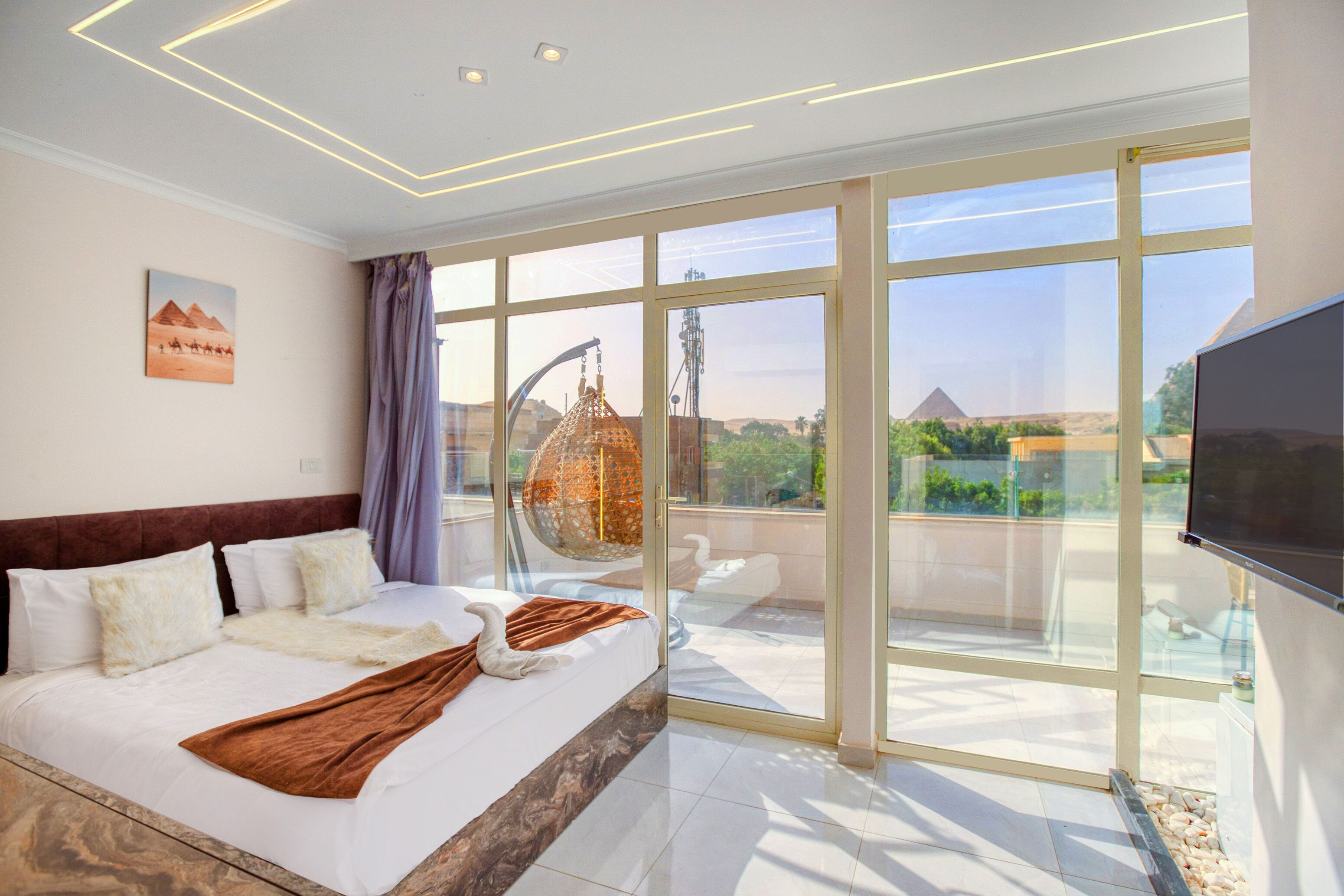 Foto - sphinx pyramids view