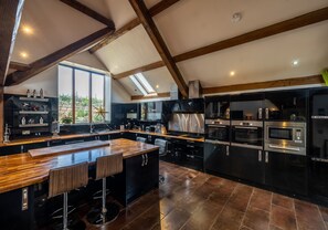 Microwave, oven, dishwasher, high chair