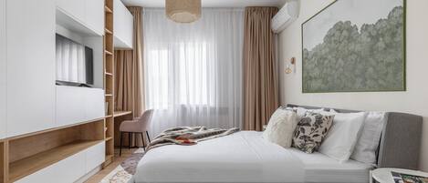 Appartement Deluxe | 2 chambres, draps en coton égyptien, literie de qualité supérieure