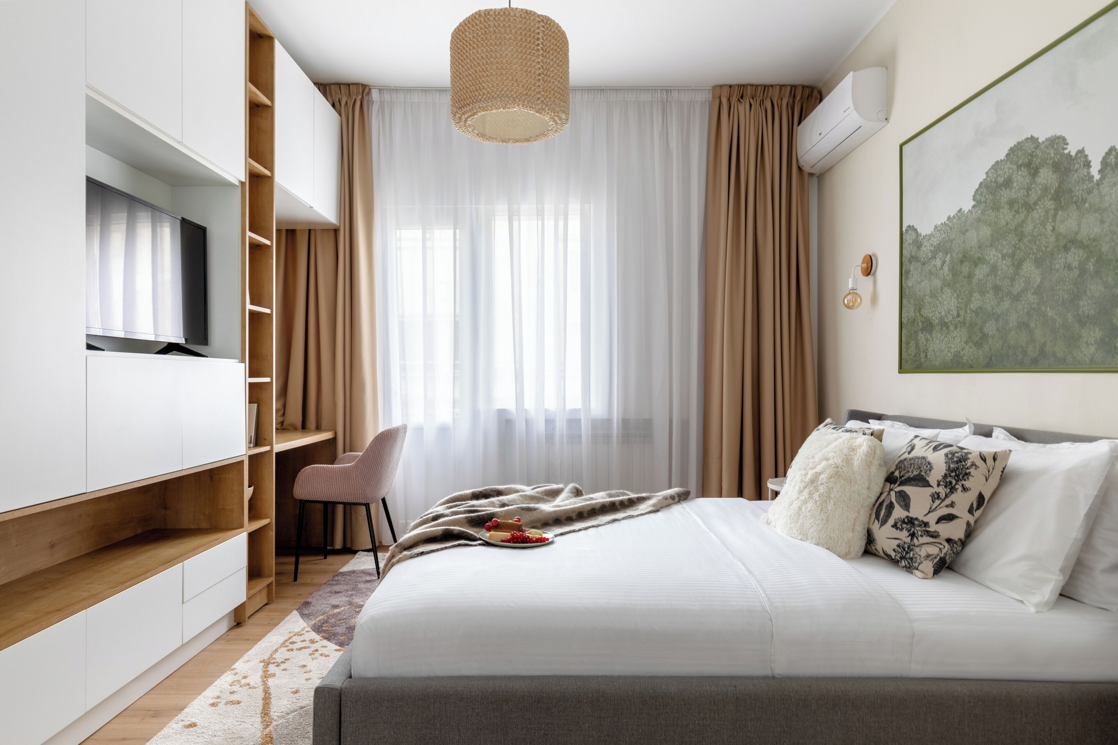 2 habitaciones y sábanas de algodón egipcio 