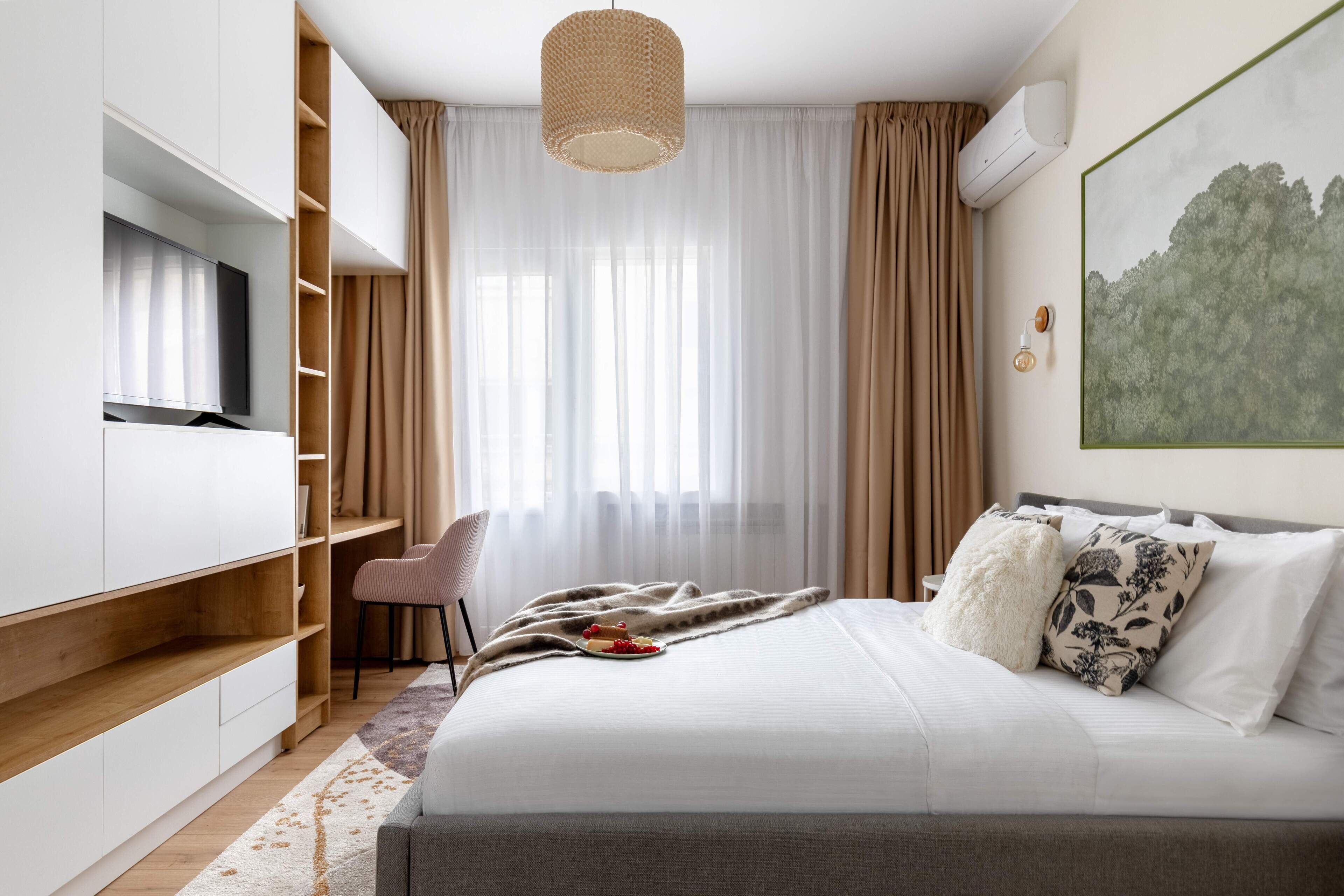 Apartemen Deluks | 2 kamar tidur, seprai katun Mesir, seprai premium, dan busa memori