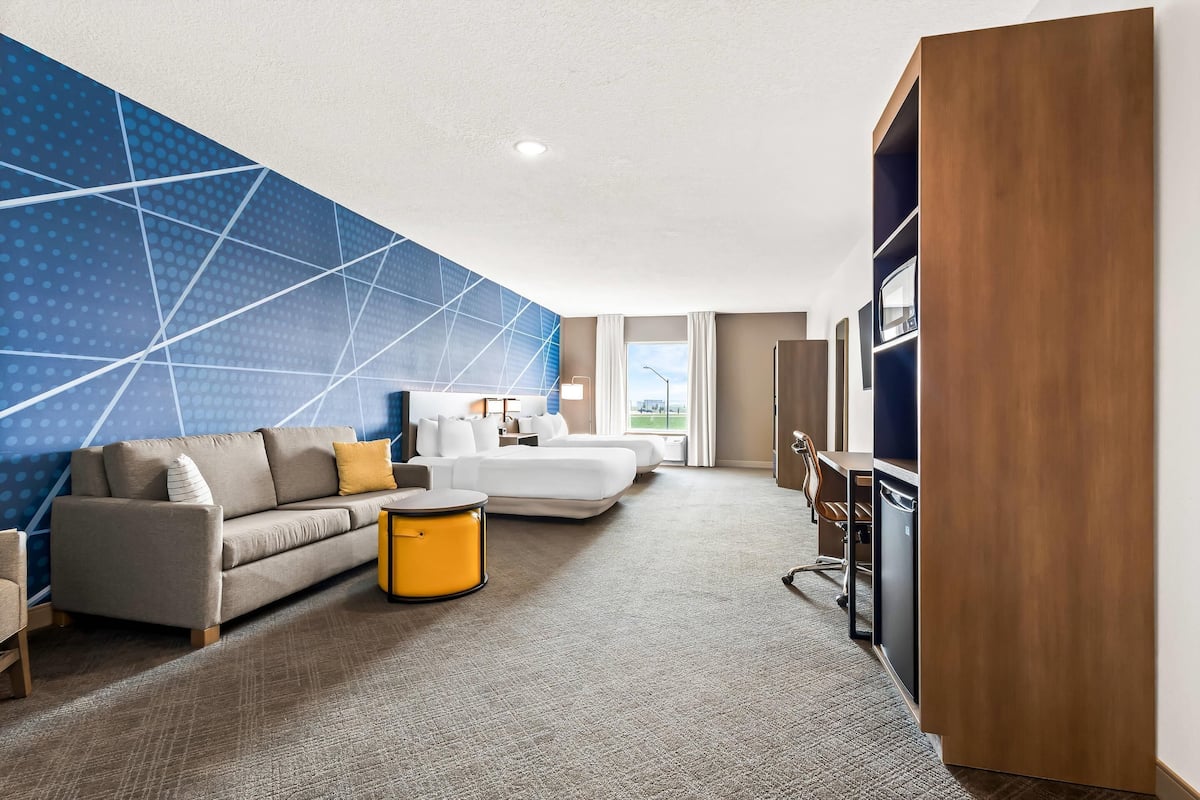 Room, Multiple Beds, Accessible, Non Smoking | Desk, laptop workspace, soundproofing, iron/ironing board