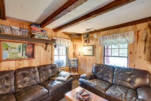 TV, books, video library - Peaceful Oakfield Cabin on Mattawamkeag River! (Oakfield)