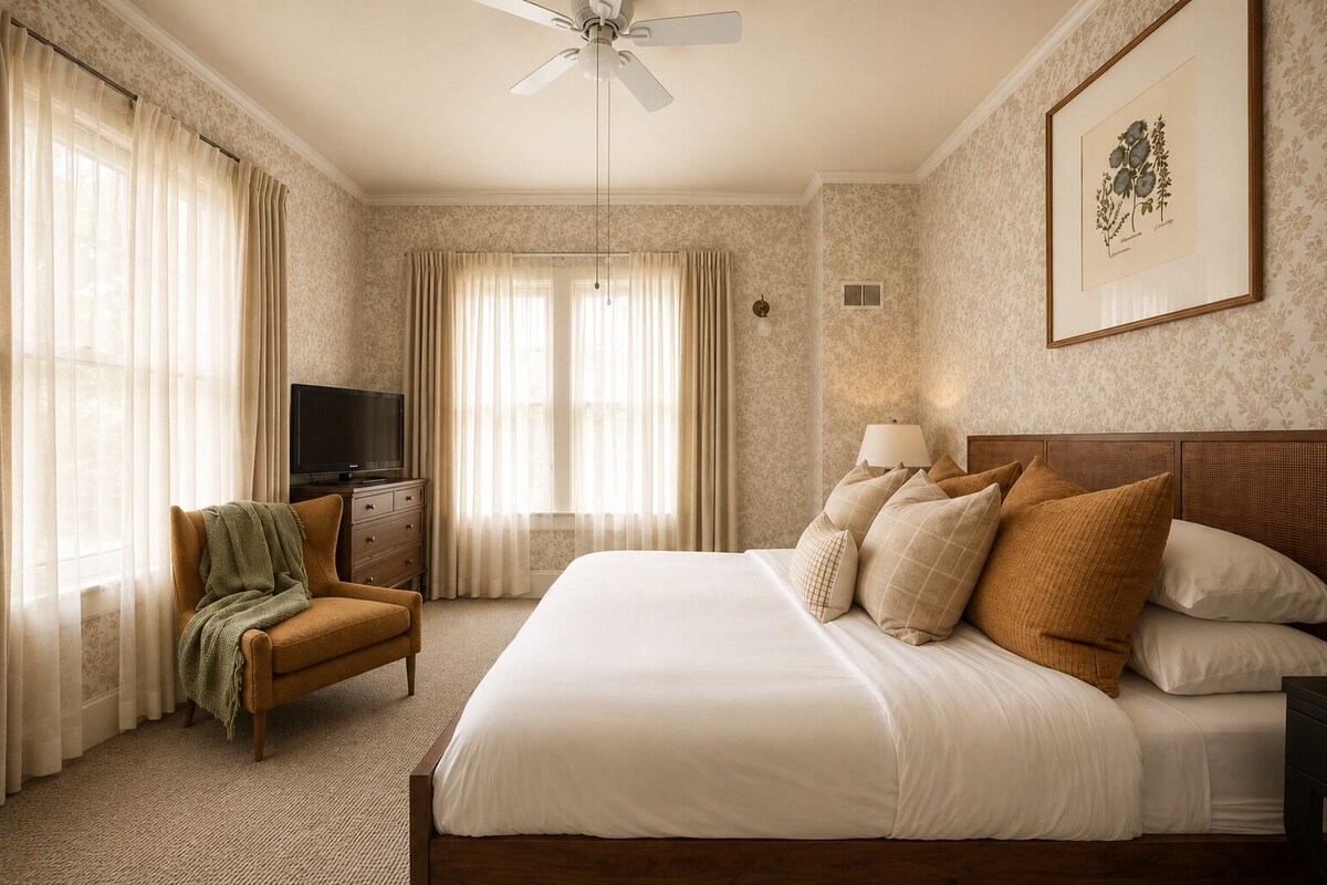 Quarto, 1 cama King | Camas com colchões de espuma com sistema de memória