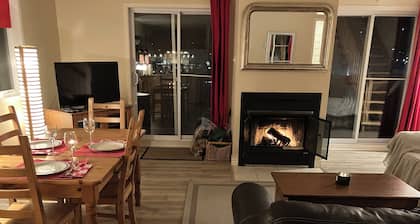 Enjoy a nice ski in ski out vacation in this cozy condo with fireplace.