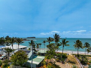 Beach nearby, sun loungers