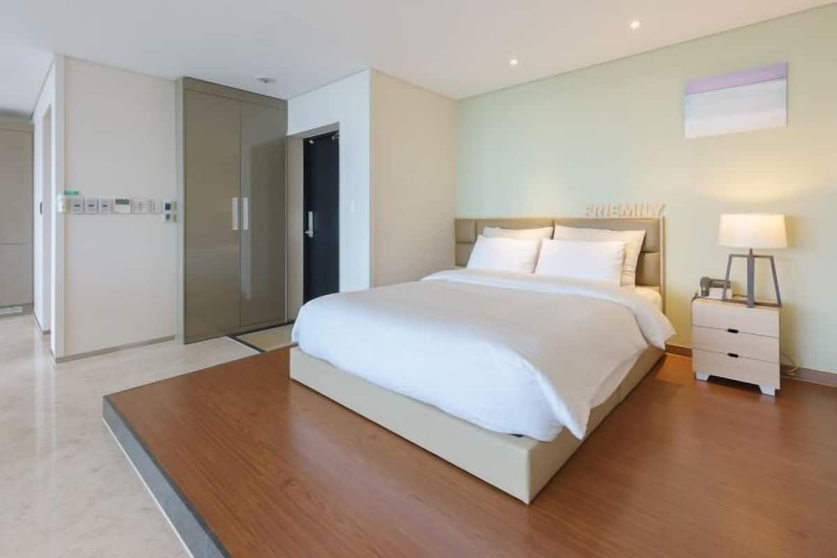 Hypo-allergenic bedding, down duvets, blackout curtains, soundproofing